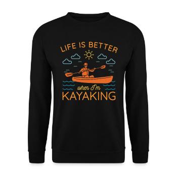 KAYAKS CANOE RAFTING PADDLE BOAT Kayaking KAYAKING KAYAK - Unisex Sweatshirt - black - Front - Alina (178cm) & Michal (187cm)