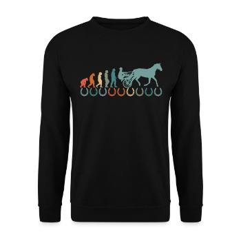 Harnais de chevaux de trot Chevaux de sport équestre - Sweat-shirt Unisexe - noir - Devant - Alina (178cm) & Michal (187cm)