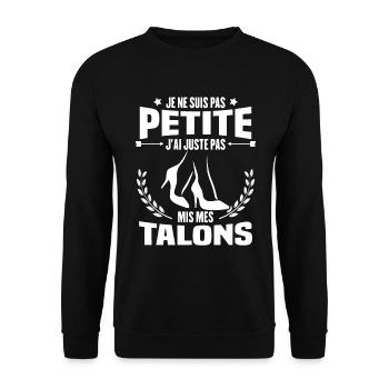 Je ne suis pas petite, Cadeau humour femme - Sweat-shirt Unisexe - noir - Devant - Alina (178cm) & Michal (187cm)