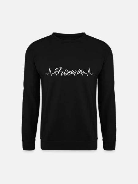 Haarstylist Herzschlag Friseurin - Unisex Pullover - Schwarz