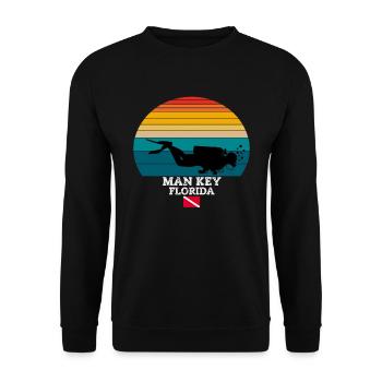 Man Key US Island Diving - Unisex Pullover - Schwarz - Vorne - Alina (178cm) & Michal (187cm)