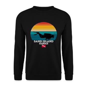 Sand Island US Island Diving - Unisex Sweatshirt - black - Front - Alina (178cm) & Michal (187cm)