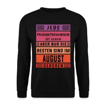 Technischer Geburtstag August geboren - Unisex Pullover - Schwarz - Vorne - Alina (178cm) & Michal (187cm)