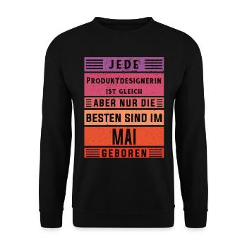 Technischer Geburtstag Mai geboren - Unisex Pullover - Schwarz - Vorne - Alina (178cm) & Michal (187cm)