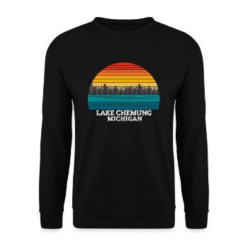 Lac Chemung Michigan - Sweat-shirt Unisexe - noir - Devant - Alina (178cm) & Michal (187cm)