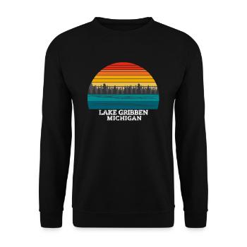 Lake Gribben Michigan - Unisex Pullover - Schwarz - Vorne - Alina (178cm) & Michal (187cm)