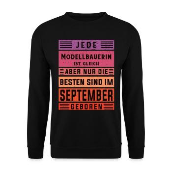 Technischer Geburtstag September geboren - Unisex Pullover - Schwarz - Vorne - Alina (178cm) & Michal (187cm)