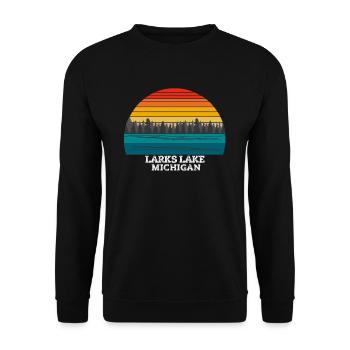 Larks Lake Michigan - Sweat-shirt Unisexe - noir - Devant - Alina (178cm) & Michal (187cm)