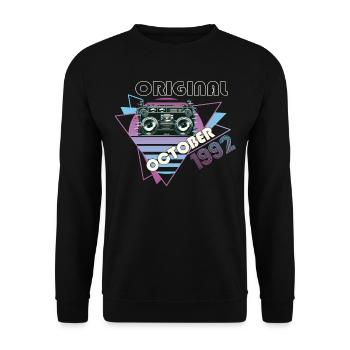 Vintage 1992 30 Cadeau Anniversaire Rétro Cassette - Sweat-shirt Unisexe - noir - Devant - Alina (178cm) & Michal (187cm)
