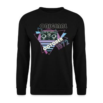 Vintage 1972 Cadeau d’anniversaire Cassette Rétro - Sweat-shirt Unisexe - noir - Devant - Alina (178cm) & Michal (187cm)