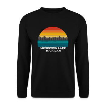 Muskegon Lake Michigan - Unisex Pullover - Schwarz - Vorne - Alina (178cm) & Michal (187cm)