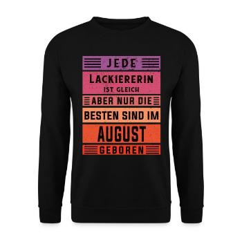 Maler Anstreicher Geburtstag August geboren - Unisex Pullover - Schwarz - Vorne - Alina (178cm) & Michal (187cm)