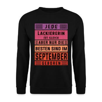 Maler Anstreicher Geburtstag September geboren - Unisex Pullover - Schwarz - Vorne - Alina (178cm) & Michal (187cm)