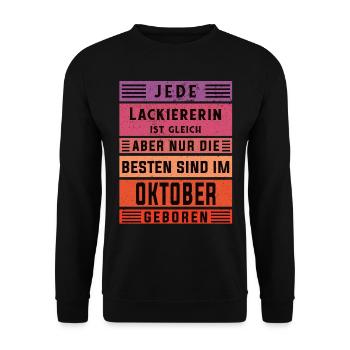 Maler Anstreicher Geburtstag Oktober geboren - Unisex Pullover - Schwarz - Vorne - Alina (178cm) & Michal (187cm)
