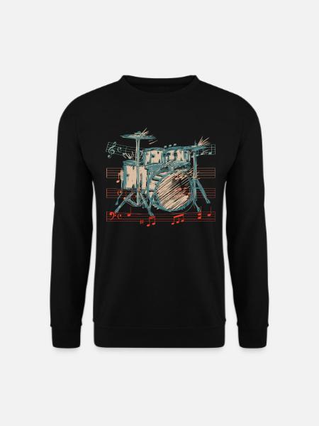 Batterie Batteur Musicien Batteur - Sweat-shirt Unisexe - noir