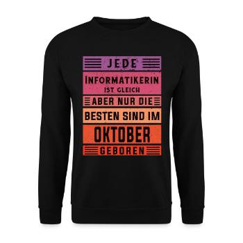 Programmierer Geburtstag Oktober geboren - Unisex Pullover - Schwarz - Vorne - Alina (178cm) & Michal (187cm)
