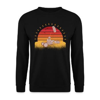 Strand-Kite Windracer Land-Kite Kite-Strandsegler - Unisex Pullover - Schwarz - Vorne - Alina (178cm) & Michal (187cm)