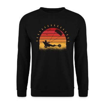 Strand-Kite Windracer Land-Kite Kite-Strandsegler - Unisex Pullover - Schwarz - Vorne - Alina (178cm) & Michal (187cm)