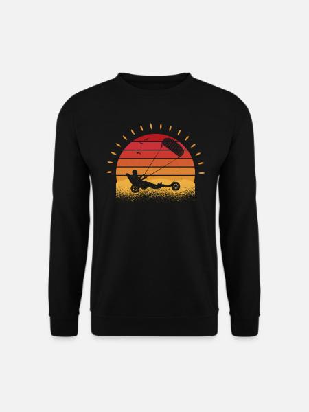 Strand-Kite Windracer Land-Kite Kite-Strandsegler - Unisex Pullover - Schwarz