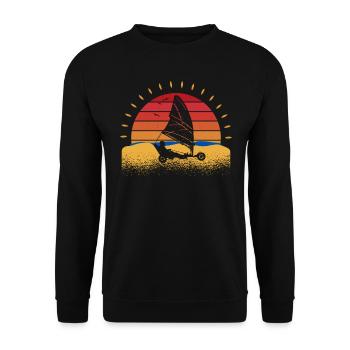 Plage Voile Windracer Land Sailers Land Sailors - Sweat-shirt Unisexe - noir - Devant - Alina (178cm) & Michal (187cm)