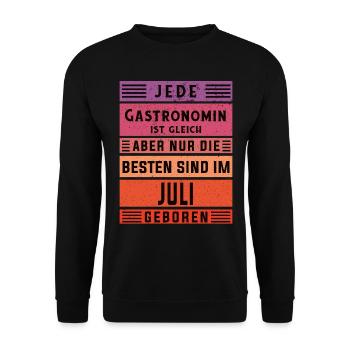 Restaurant Wirt Geburtstag Juli geboren - Unisex Pullover - Schwarz - Vorne - Alina (178cm) & Michal (187cm)