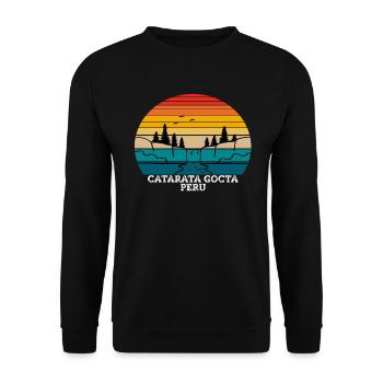 Catarata Gocta Peru - Unisex Sweatshirt - black - Front - Alina (178cm) & Michal (187cm)