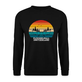 Flueseelifall Switzerland - Unisex Sweatshirt - black - Front - Alina (178cm) & Michal (187cm)