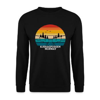 Kjeragfossen Norway - Unisex Sweatshirt - black - Front - Alina (178cm) & Michal (187cm)