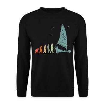 Beach Sailing Windracer Land Sailers Land Sailors - Unisex Sweatshirt - black - Front - Alina (178cm) & Michal (187cm)