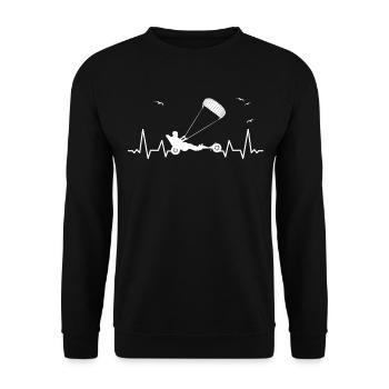 Strand-Kite Windracer Land-Kite Kite-Strandsegler - Unisex Pullover - Schwarz - Vorne - Alina (178cm) & Michal (187cm)