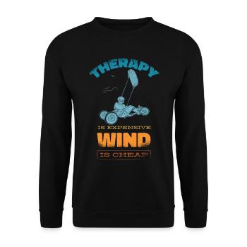 Strand-Kite Windracer Land-Kite Kite-Strandsegler - Unisex Pullover - Schwarz - Vorne - Alina (178cm) & Michal (187cm)
