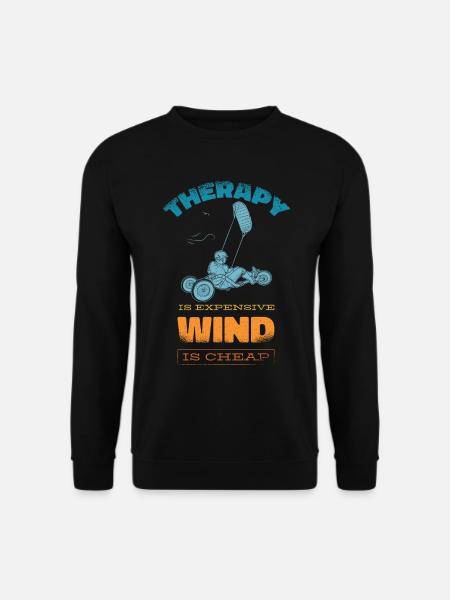 Strand-Kite Windracer Land-Kite Kite-Strandsegler - Unisex Pullover - Schwarz