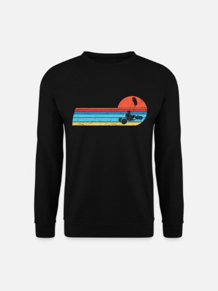 Strand-Kite Windracer Land-Kite Kite-Strandsegler - Unisex Pullover - Schwarz