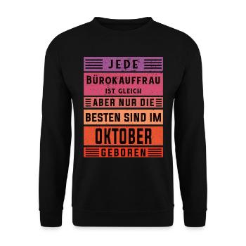 Angestellter Geburtstag Oktober geboren - Unisex Pullover - Schwarz - Vorne - Alina (178cm) & Michal (187cm)