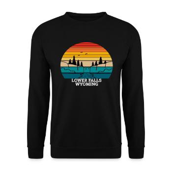 Lower Falls Wyoming - Unisex Pullover - Schwarz - Vorne - Alina (178cm) & Michal (187cm)