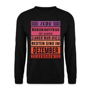 Angestellter Geburtstag Dezember geboren - Unisex Pullover - Schwarz - Vorne - Alina (178cm) & Michal (187cm)