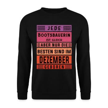 Schiffbauer Geburtstag Dezember geboren - Unisex Pullover - Schwarz - Vorne - Alina (178cm) & Michal (187cm)