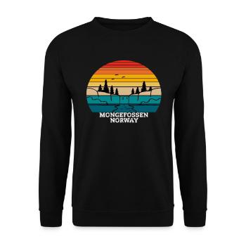 Mongefossen Norway - Unisex Pullover - Schwarz - Vorne - Alina (178cm) & Michal (187cm)