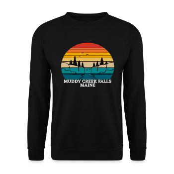 Muddy Creek Falls Maine - Unisex Pullover - Schwarz - Vorne - Alina (178cm) & Michal (187cm)