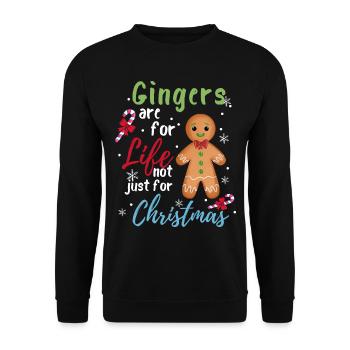Ingwer ist für das Leben Tee für Weihnachten - Unisex Pullover - Schwarz - Vorne - Alina (178cm) & Michal (187cm)