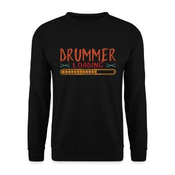 Drummer Loading Sticks Percussion - Cool Drummer - Unisex Pullover - Schwarz - Vorne - Alina (178cm) & Michal (187cm)