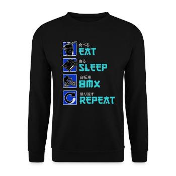 BMX Rad Radfahrer BMX Bike BMX-Rampe Fahrrad BMX - Unisex Pullover - Schwarz - Vorne - Alina (178cm) & Michal (187cm)