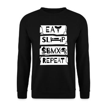 BMX Rad Radfahrer BMX Bike BMX-Rampe BMX-Fahrrad - Unisex Pullover - Schwarz - Vorne - Alina (178cm) & Michal (187cm)