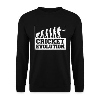 Kricketspieler Cricket-game Evolution - Unisex Pullover - Schwarz - Vorne - Alina (178cm) & Michal (187cm)