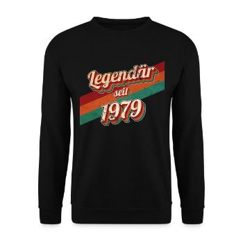 1979 Jahrgang Geburtstag Mann Frauen 1979 geboren - Unisex Pullover - Schwarz - Vorne - Alina (178cm) & Michal (187cm)