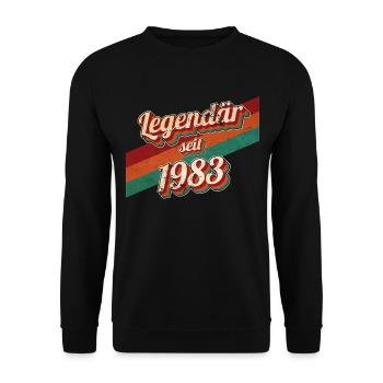 1983 Jahrgang Geburtstag Mann Frauen 1983 geboren - Unisex Pullover - Schwarz - Vorne - Alina (178cm) & Michal (187cm)