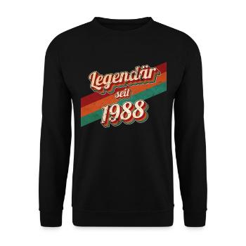1988 Jahrgang Geburtstag Mann Frauen 1988 geboren - Unisex Pullover - Schwarz - Vorne - Alina (178cm) & Michal (187cm)
