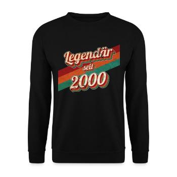 2000 Jahrgang Geburtstag Mann Frauen 2000 geboren - Unisex Pullover - Schwarz - Vorne - Alina (178cm) & Michal (187cm)