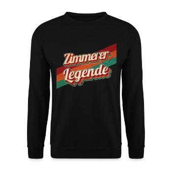 Zimmermann Geburtstag als Legende geboren Zimmerer - Unisex Pullover - Schwarz - Vorne - Alina (178cm) & Michal (187cm)