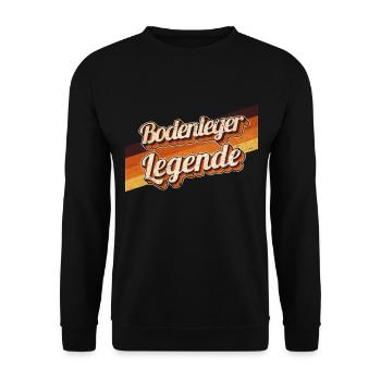 Parkett-Teppich Geburtstag als Legende geboren - Unisex Pullover - Schwarz - Vorne - Alina (178cm) & Michal (187cm)